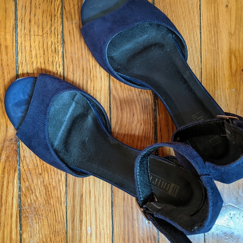 Blue Sueded Block Heel Shoes | 10 | COMFY!!!